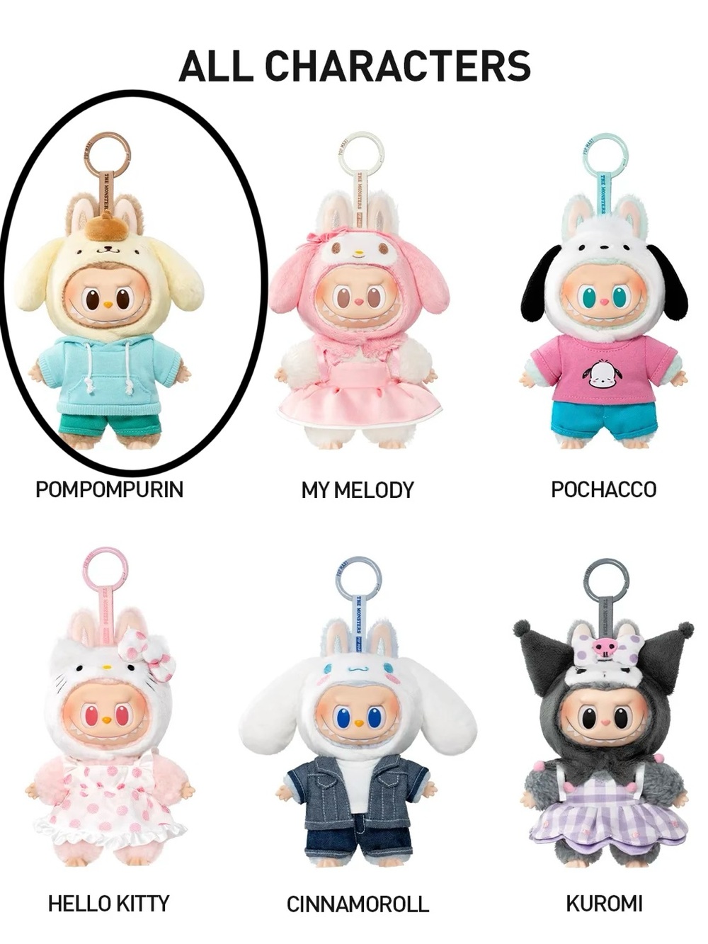 (POMPOMPURIN) Labubu Monsters x Hello Kitty